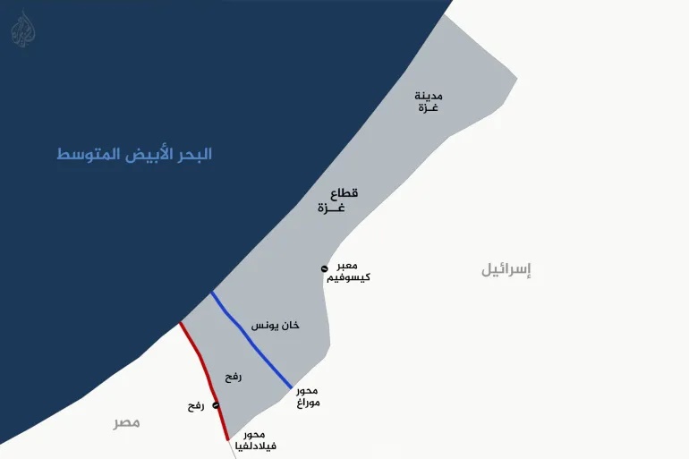 مصادر : الخريطة الإسرائيلية لإعادة التموضع تقضم 40% من مساحة غزة وتبقي رفح تحت الاحتلال 
