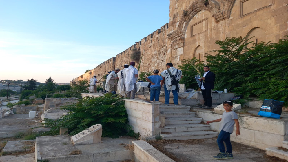 مستوطنون يدنسون مقبرة باب الرحمة المحاذية للمسجد الأقصى 