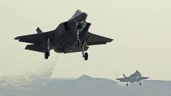 Israeli F35 I fighter jets take part in the "Blue Flag" multinational air defence exercise at the Ovda air force base, north of the Israeli city of Eilat, on November 11, 2019. (Photo by JACK GUEZ / AFP)