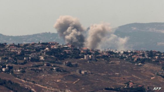 This picture taken from northern Israel shows smoke billowing during Israeli bombardment of southern Lebanon on June 25, 2024, amid ongoing cross-border clashes between Israeli troops and Hezbollah fighters. (Photo by JACK GUEZ / AFP)