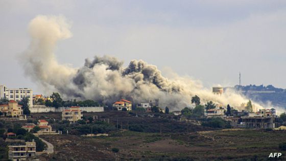 Smoke billows from a site targeted by Israeli shelling in the southern Lebanese border village of Tayr Harfa on July 24, 2024, amid ongoing cross-border clashes between Israeli troops and Hezbollah fighters. (Photo by Kawnat HAJU / AFP)