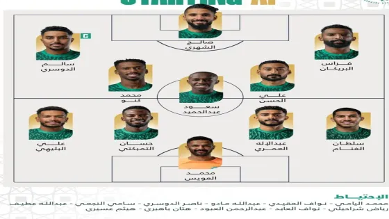 تشكيلة المنتخب السعودي أمام المكسيك