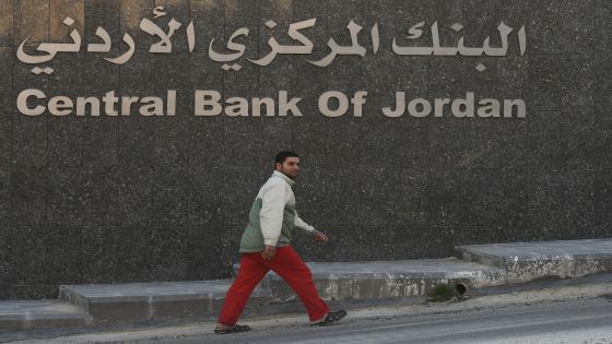 A man walks by the Central Bank Of Jordan sign, in Old Town of Amman.
On Wednesday, February 5, 2019, in Amman, Jordan. (Photo by Artur Widak/NurPhoto via Getty Images)