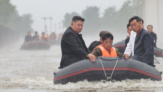 North Korean leader Kim Jong Un and Premier Kim Tok Hun visit a flood-affected area near the border with China, in North Pyongan Province, North Korea, in this undated photo released July 31, 2024 by North Korea's official Korean Central News Agency. KCNA via REUTERS ATTENTION EDITORS - THIS IMAGE WAS PROVIDED BY A THIRD PARTY. REUTERS IS UNABLE TO INDEPENDENTLY VERIFY THIS IMAGE. NO THIRD PARTY SALES. SOUTH KOREA OUT. NO COMMERCIAL OR EDITORIAL SALES IN SOUTH KOREA.