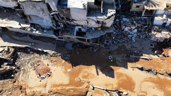 A view shows damaged buildings, in the aftermath of the floods in Derna, Libya, September 13, 2023, in this picture from social media. Marwan Alfaituri/via REUTERS THIS IMAGE HAS BEEN SUPPLIED BY A THIRD PARTY. MANDATORY CREDIT