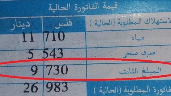 فاتورة المياه الشهرية على طاولة النواب