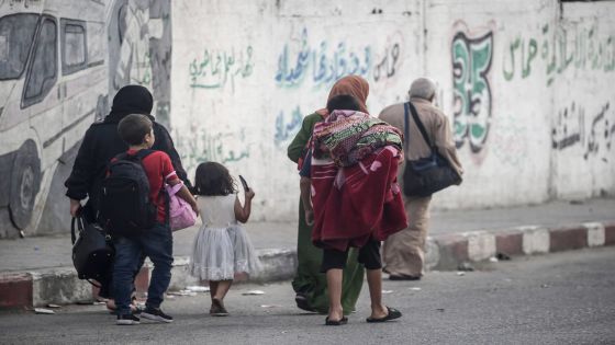 epa10907425 Palestinians carry belongings after they fled following Israeli strikes in the northern and eastern Gaza Strip, in Gaza City, 08 October 2023. According to the UNRWA, over 20,000 Internally Displaced People were sheltering in 44 UNRWA schools in all areas in the Gaza Strip, except Khan Younis. The Islamist movement Hamas on 07 October launched a surprise attack on Israel, in which more than 300 Israelis were killed and over 1,000 left injured, according to the Israeli foreign ministry. Israeli air strikes in retaliation for rocket attacks have killed over 300 people in the Gaza Strip, with almost 2,000 wounded, according to Palestinian official sources. EPA/HAITHAM IMAD