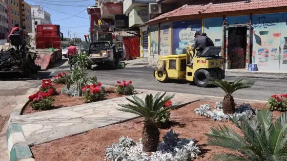 بلدية معان تبدأ صيانة الشوارع الرئيسية