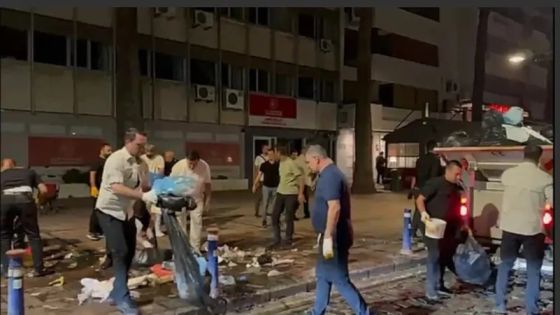 رئيس بلدية إزمير يجمع النفايات بيديه بسبب إضراب عمال النظافة
