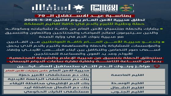 بمناسبة عيد الاستقلال الـ79: حملة وطنية للتبرع بالدم في جميع أقاليم المملكة