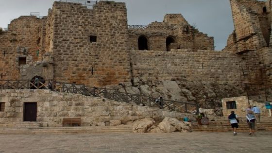 12135693 - detail of the fortress, ajloun, jordan. arab and crusaders fort.