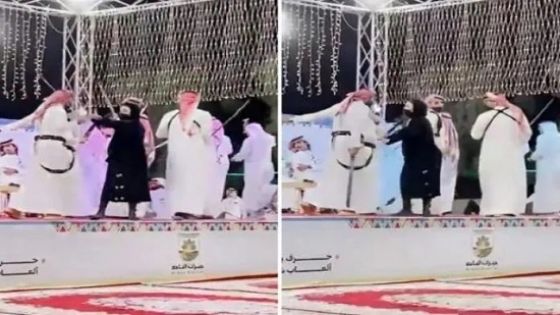 رقصت مع الرجال.. فيديو فتاة العرضة بالسعودية يثير جدلاَ واسعاَ