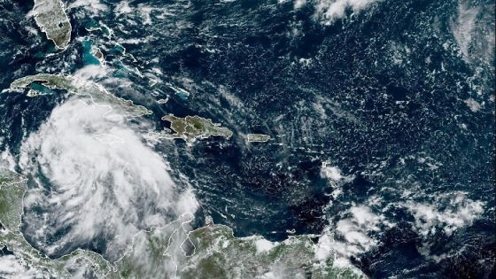 FILE PHOTO: Tropical Storm Ian is seen near the coast of Cuba in this satellite image taken September 25, 2022. National Oceanic and Atmospheric Administration (NOAA)/Handout via REUTERS THIS IMAGE HAS BEEN SUPPLIED BY A THIRD PARTY/File Photo