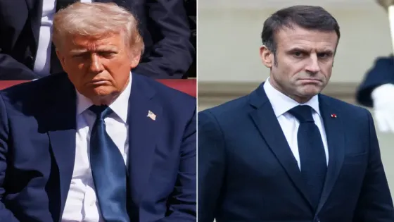 يتعافى من لكمة زوجته .. ترمب يسخر من ماكرون والناتو