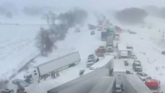 تصادم بين أكثر من مئة سيارة وشاحنة بسبب الثلج في ميشيغان