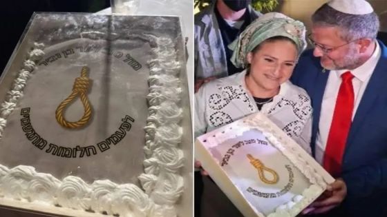 في تصرف مستفز.. زوجة بن غفير تحتفل بعيد ميلاده بكعكة حبل المشنقة