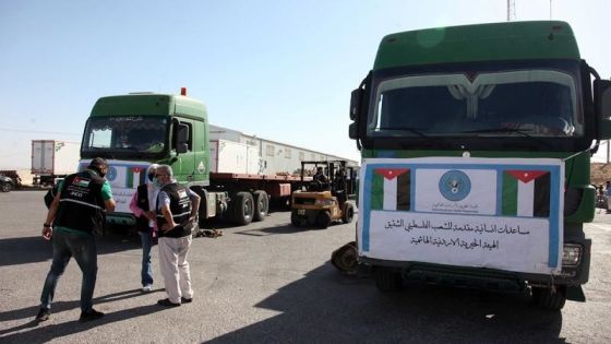 الأردن يرسل قافلة مساعدات إلى الضفة وغزة