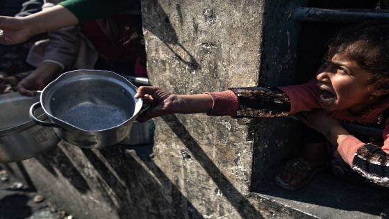 epa11259993 (FILE) - A displaced Palestinian child holds up an empty pot as she waits with others to receive food aid provided by a Palestinian youth group in the Rafah refugee camp, Southern Gaza Strip, 25 January 2024 (reissued 05 April 2024). On 07 October 2023, Hamas militants launched an attack against Israel from the Gaza Strip. Six months later, and after more than 33,000 Palestinians and over 1,450 Israelis have been killed, according to the Palestinian Health Ministry and the Israel Defense Forces (IDF); the conflict continues with what the UN agencies described as a catastrophic humanitarian situation in the Gaza Strip and high political tensions in Israel. The UN Security Council passed a resolution on 25 March demanding an 'immediate ceasefire' in Gaza for the duration of the Muslim holy month of Ramadan. But with Ramadan soon over, both Gazans and relatives of Israelis taken hostage in the October attacks are unsure when this latest flare-up of a long term conflict will really end. EPA/HAITHAM IMAD ATTENTION: This Image is part of a PHOTO SET
