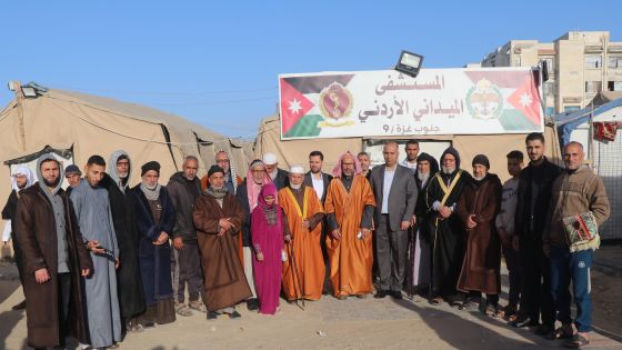 المستشفى الميداني الأردني جنوب غزة/9 يستقبل وفدا محليا مهنئا بالعيد