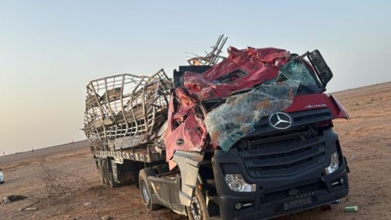 وفاة أردني اثر تدهور شاحنة محملة بالأغنام في السعوديه