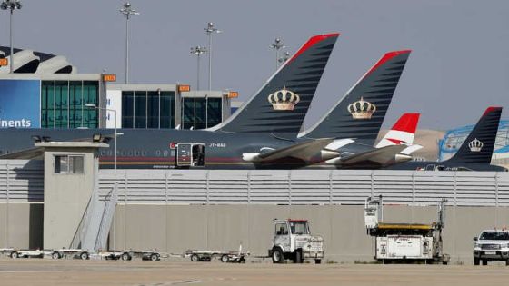 Planes that belong to the Royal Jordanian Airlines and other companies are parked at the Queen Alia International Airport in Amman, Jordan February 23, 2020. Picture taken February 23, 2020. REUTERS/Muhammad Hamed