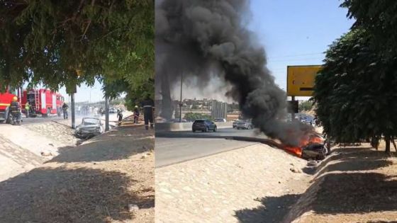 إخماد حريق اندلع في مركبة على طريق المطار في عمّان