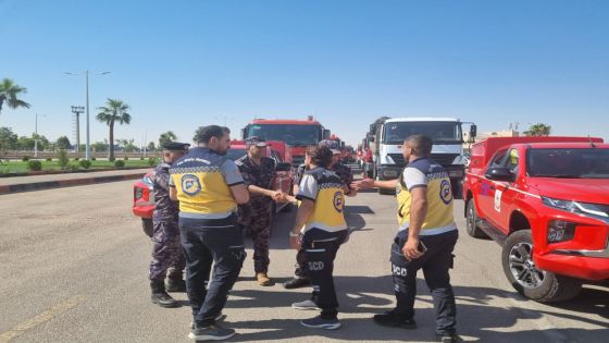 بتوجيهات ملكية فرق إطفاء أردنية تشارك في إخماد حرائق سوريا