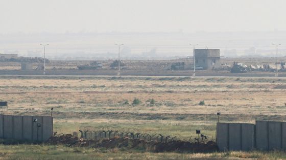 Vehicles are seen near Nasib border crossing between Jordan and Syria, Marafaq, Jordan, July 7, 2018. REUTERS/Muhammad Hamed