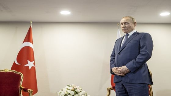 TEHRAN, IRAN - JULY 19: Russian President Vladimir Putin is seen ahead of a meeting with Turkish President Recep Tayyip Erdogan (not seen) at Tehran International Conference Hall in Tehran, Iran on July 19, 2022. (Photo by Ali Balikci/Anadolu Agency via Getty Images)