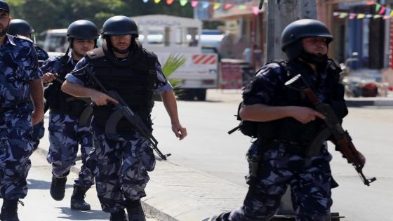 Palestinian security forces march during a protest against an Israeli police raid on Jerusalem's al-Aqsa mosque in Gaza city on Sep. 17, 2015. Dozens of police raided the Al-Aqsa Mosque complex, which is holy to both Muslims and Jews on Sunday to prevent Palestinian youths from attacking far-right Jews who visited the holy compound on the occasion of the Jewish New Year. Photo by Mohammed Asad
