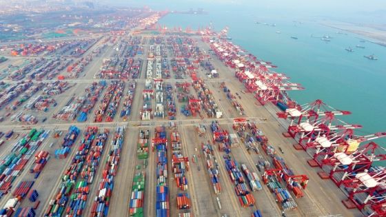 China Qingdao port container terminal