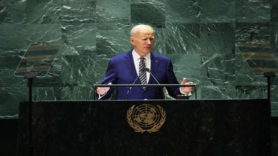NEW YORK, NEW YORK - SEPTEMBER 19: U.S. President Joe Biden speaks during the United Nations General Assembly (UNGA) at the United Nations headquarters on September 19, 2023 in New York City. Heads of states and governments from at least 145 countries are gathered for the 78th UNGA session amid the ongoing war in Ukraine and natural disasters such as earthquakes, floods and fires around the globe. (Photo by Michael M. Santiago/Getty Images)