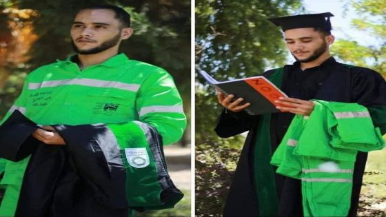 عامل وطن يثير اعجاب نشطاء التواصل الاجتماعي بعد تخرجه من الجامعة