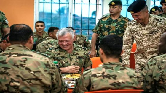 His Majesty King Abdullah II, the Supreme Commander of the Jordan Armed Forces-Arab Army, joins members of the King Al Hussein bin Ali Brigade for iftar