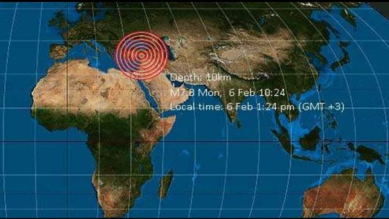 عاجل : زلزال جديد مدمر بقوة 7.8 ريختر يضرب الأراضي التركية الان في تمام الساعة 12:24 دقيقة بتوقيت الاردن