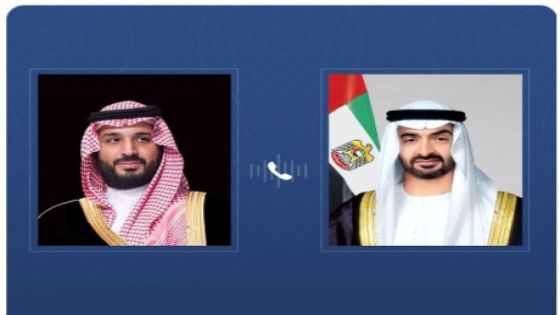 رئيس الدولة يتلقى اتصالاً هاتفياً من ولي عهد السعودية بحثا خلاله التطورات الإقليمية