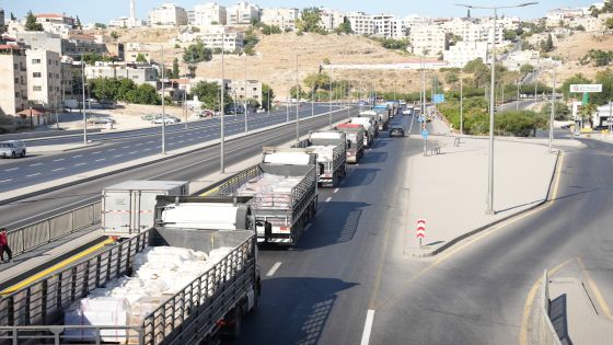 عبور قافلة مساعدات أردنية جديدة مكونة من 38 شاحنة لغزة