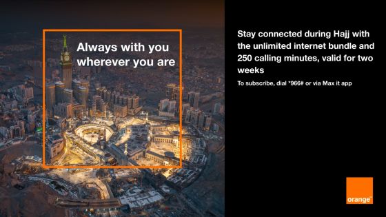 Orange Jordan Offers Two-Week Unlimited Internet for Hajj at JD 15
