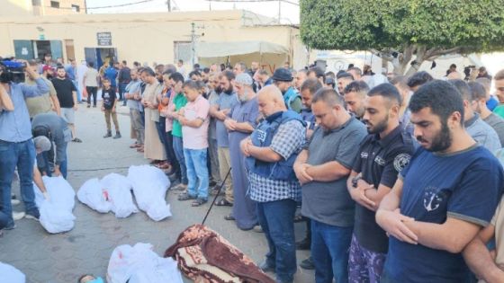 صلاة الجنازة على شهداء عائلة الصحفي وائل الدحدوح