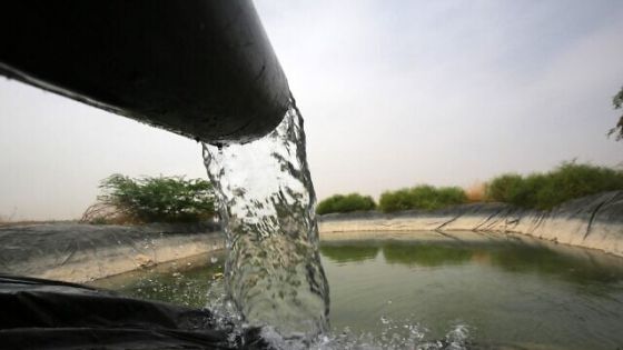 Water pours into an agricultural irrigation pool in Ghor al-Haditha, around 80km (50 miles) south of the Jordanian capital Amman, on April 20, 2021. - Experts say Jordan is now in the grip of one of the most severe droughts in its history, but many warn the worst is yet to come.
The country's environment ministry says it is among the world's most four water-deficient countries, and fears that a heating planet will make the situation more severe. (Photo by Khalil MAZRAAWI / AFP)