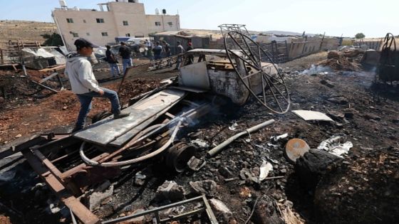RAMALLAH, WEST BANK - JUNE 5: A view of the damaged vehicles and property in the town of Deir Dibwan, after Israeli settlers, who usurped Palestinian lands, attacked and raided the town, north of the West Bank city of Ramallah on June 5, 2025. The settlers set fire to Palestinian-owned buildings and vehicles, causing large-scale damage. (Photo by Nedal Eshtayah/Anadolu via Getty Images)