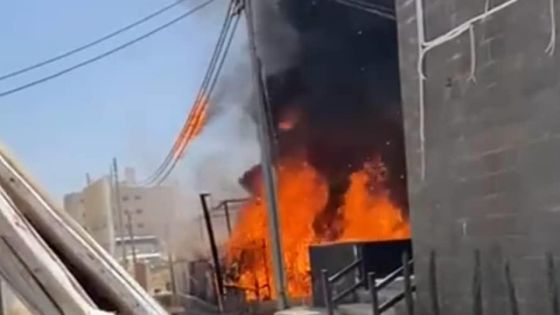 حريق كبير بالقرب من مجمع عمان باربد