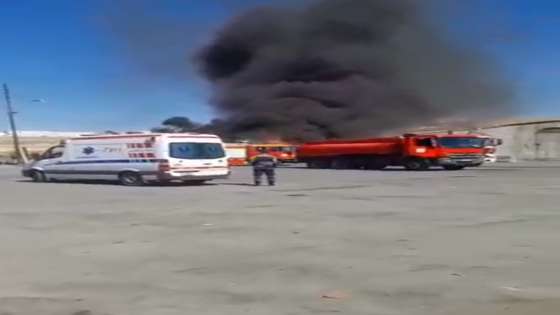 حريق شاحنة في جنوب عمان