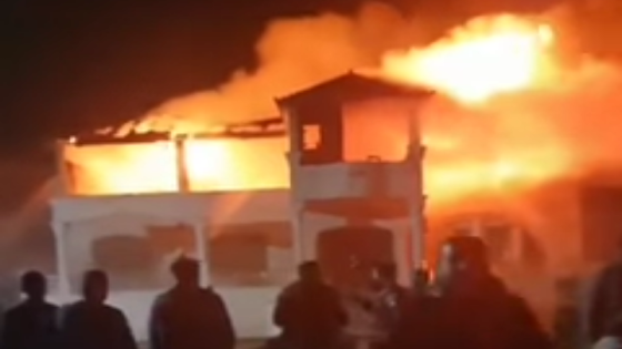 عاجل |بالفيديو حريق منزل في لواء بني كنانه