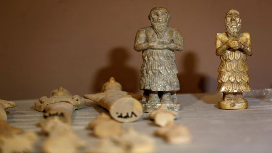 Antiquities recovered from Jordan are displayed at the Iraqi National Museum in Baghdad, Iraq February 3, 2019. Picture taken February 3, 2019. REUTERS/Wissm al-Okili