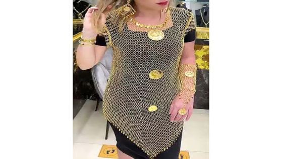 شاهدوا : فستان من الذهب عيار 21 في الكويت