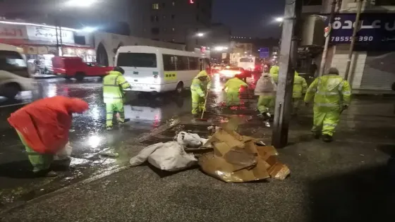 أمانة عمان تتعامل مع ملاحظات لارتفاع منسوب المياه وانجراف التربة خلال المنخفض الجوي