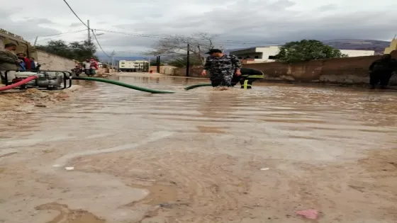 الدفاع المدني في الكرك يتعامل مع أكثر من 200 بلاغ خلال دقائق بسبب السيول