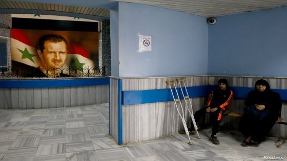 A Patient waits at a hospital, as hospitals enforce a series of measures to prevent the spread of the coronavirus disease (COVID-19), in Damascus, Syria March 19, 2020. REUTERS/Omar Sanadiki