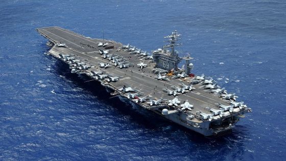 In this image released by the US Department of Defense, the aircraft carrier USS Dwight D. Eisenhower (CVN 69) is returning to homeport at Norfolk, Virginia after operating in the US 5th and 6th Fleet areas of responsibility in support of Operation Enduring Freedom on July 2, 2013. ABC News reported October 14 that Washington was sending the USS Eisenhower aircraft carrier strike group to support the USS Gerald R. Ford and its accompanying warships, which were already in the region. (Photo by Ryan D. McLearnon / US Department of Defense / AFP) / RESTRICTED TO EDITORIAL USE - MANDATORY CREDIT "AFP PHOTO / US Department of Defense/US Navy/Mass Communication Specialist 2nd Class Ryan D. McLearnon" - NO MARKETING NO ADVERTISING CAMPAIGNS - DISTRIBUTED AS A SERVICE TO CLIENTS